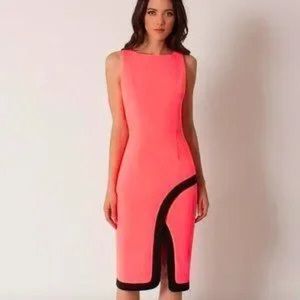 Black Halo Stunning Orange/Black Dress NWT